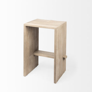Aida Light Gray Solid Wood Counter Stool