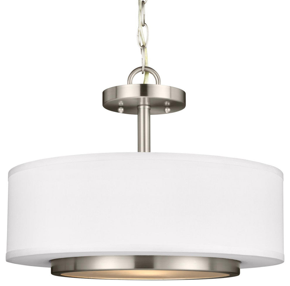 Generation Lighting 7728002EN3 Nance 2 Light 16"W LED Pendant - Brushed Nickel