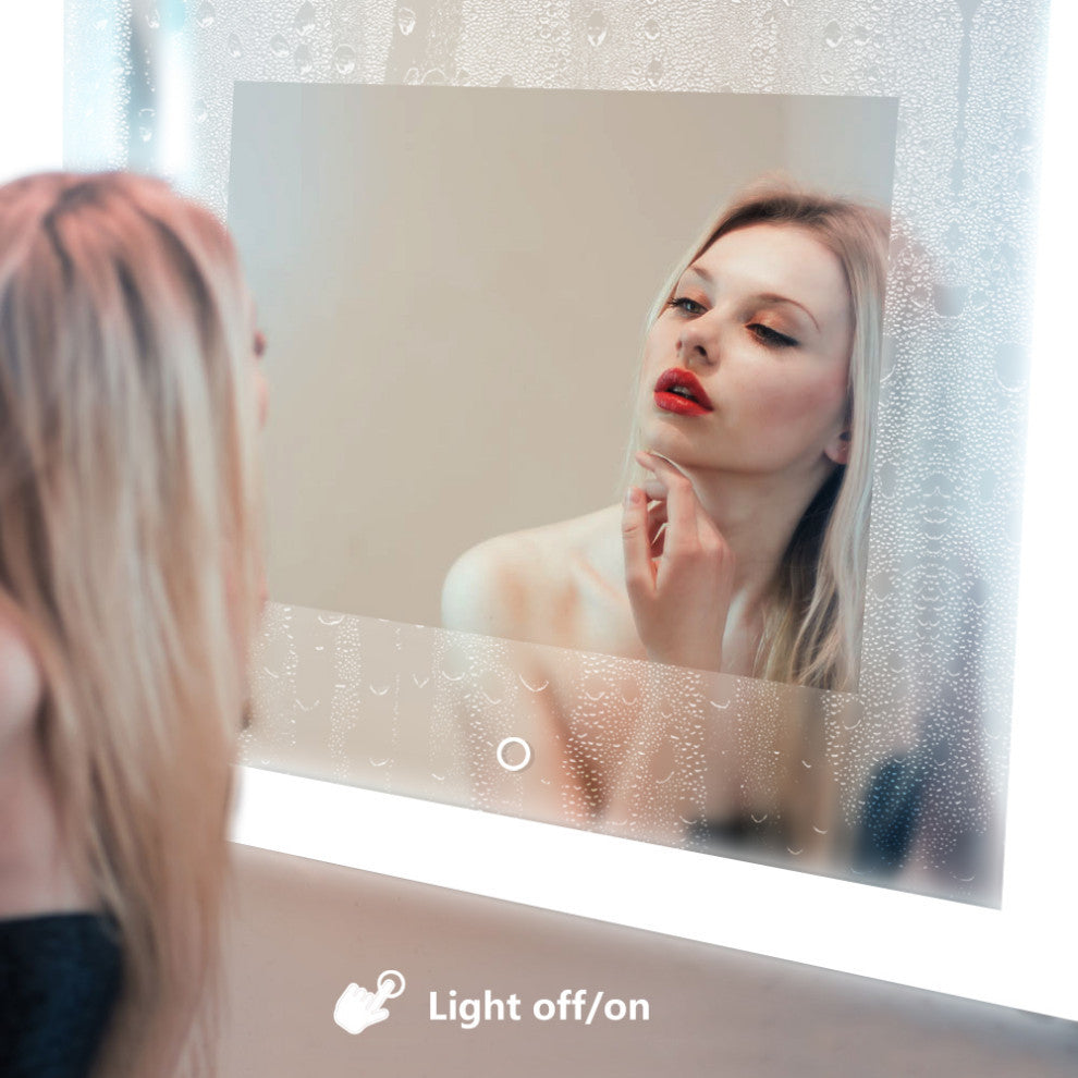 Vanity LED Lighted Backlit Wall Mounted Bathroom Mirror, 24x36", 1 Button