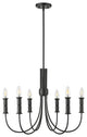 6 Light 26 in. Matte Black Chandelier