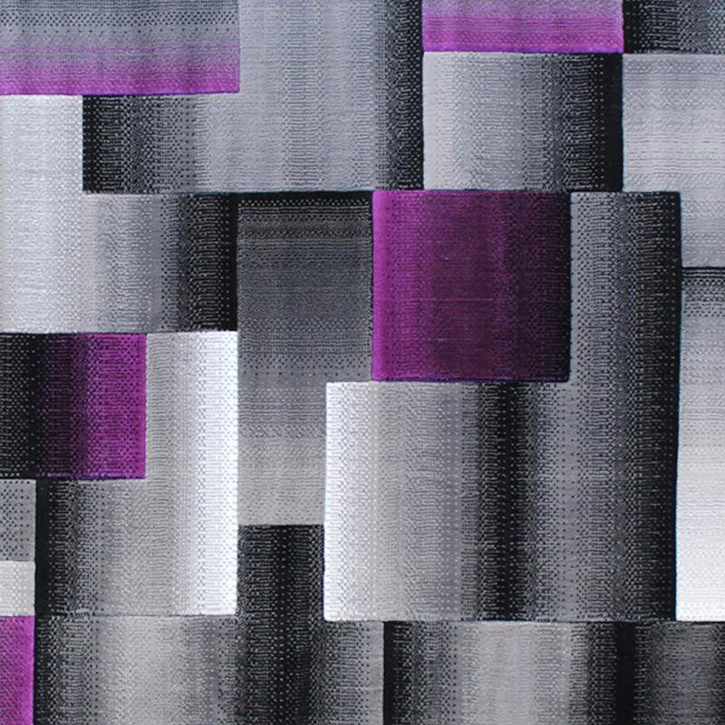 Elio Collection Color Blocked Area Rug, Purple, 5' X 7'