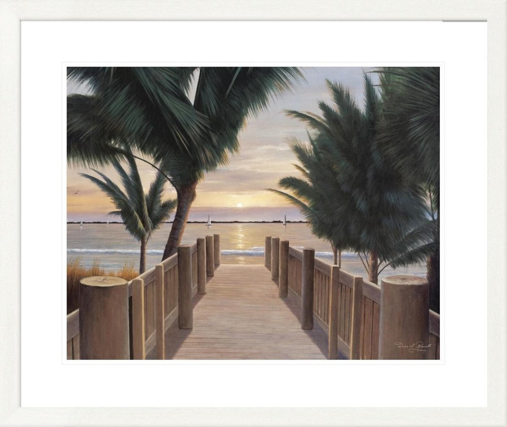 "Palm Promenade" Framed Digital Print by Diane Romanello, 33x29"