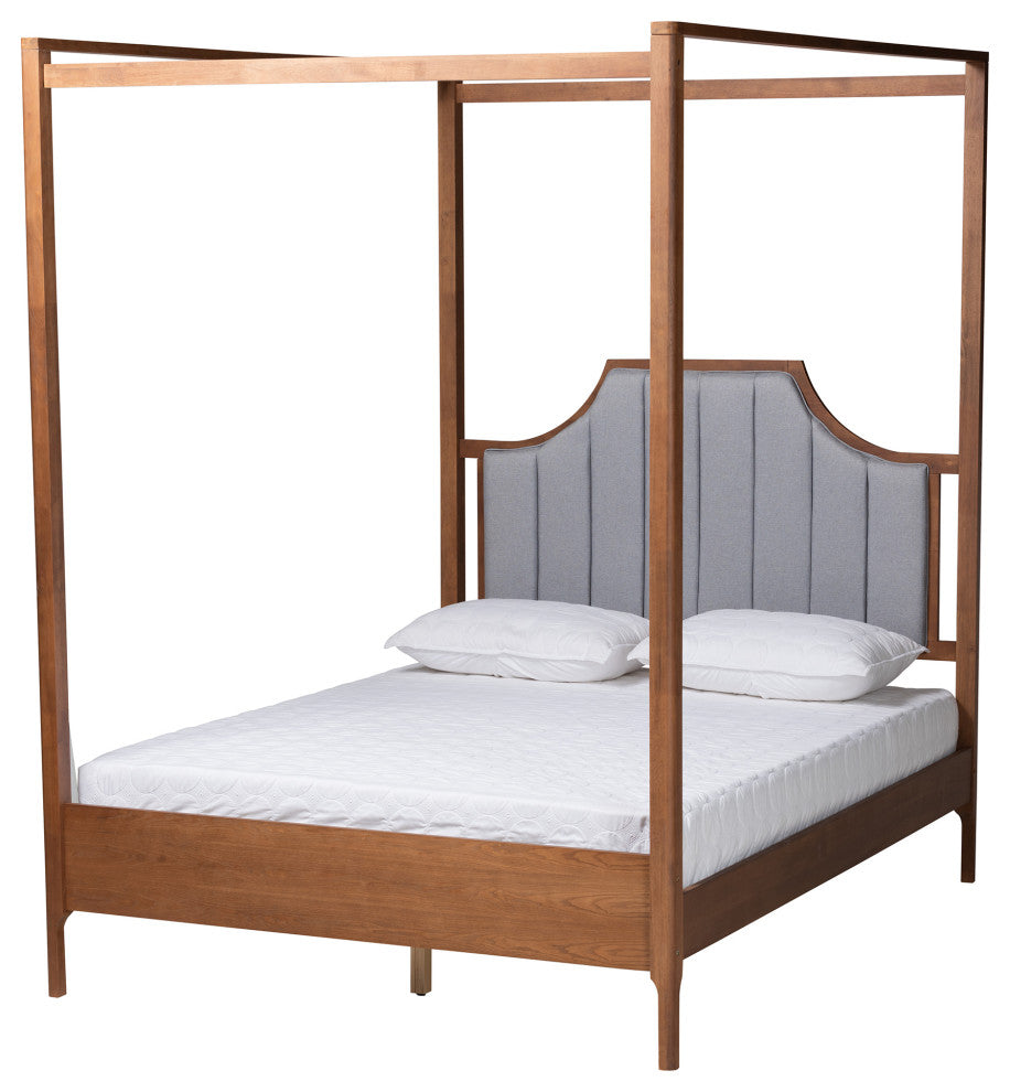 Baxton Studio Dakota Classic and TraditionalWood Queen Size Platform Canopy Bed
