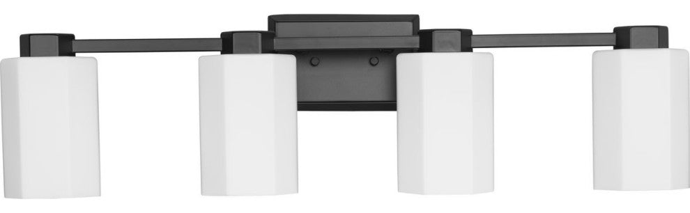 Estrada Collection 4-Light Contemporary Bath and Vanity Light, Matte Black