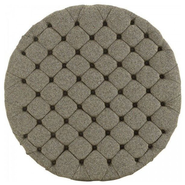 Modern Oatmeal Amour Upholstered Fabric Ottoman