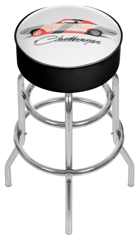 Dodge Padded Swivel Bar Stool, Challenger Stripes