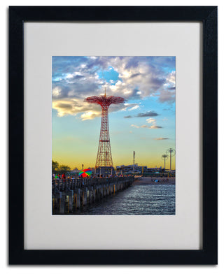 'Coney Island' Matted Framed Canvas Art by CATeyes