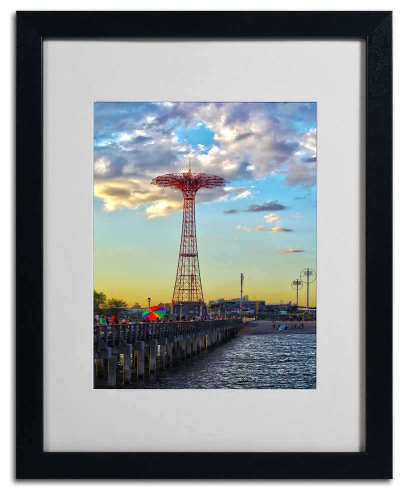 'Coney Island' Matted Framed Canvas Art by CATeyes