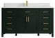 Cambridge 60 Single Bathroom Vanity in Dark Forest Green 1.5" Empira Quartz