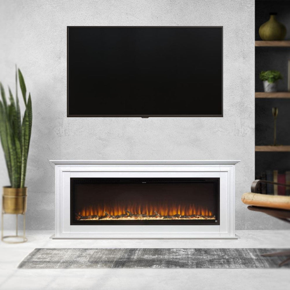 Touchstone Sideline Elite 50" Electric Fireplace With White Mantel