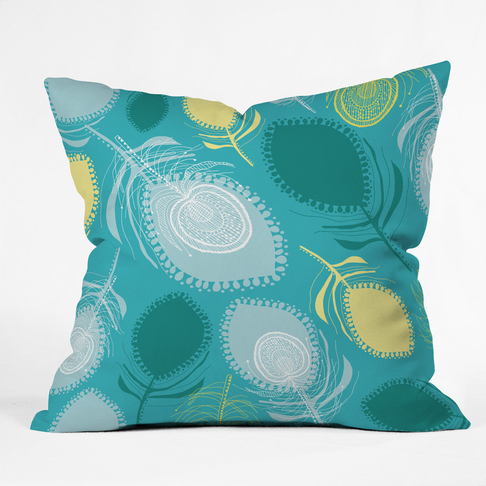 Rachael Taylor Electric Feather Shapes Outdoor Throw Pillow