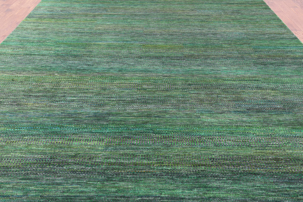 9' 10" X 13' 10" Super Savannah Gabbeh Wool and Silk Hand Knotted Rug Q6112