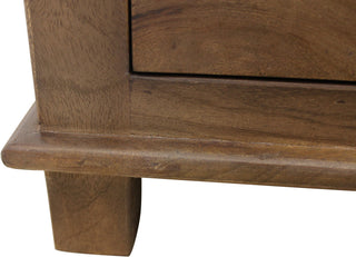 Corvin 3-Drawer Solid Wood Nightstand With Metal Glides, Antique Brown