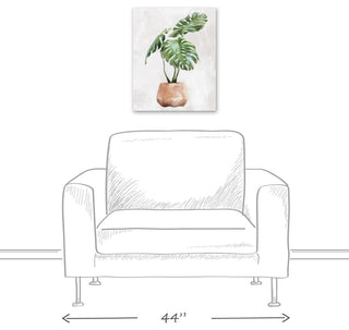 Monstera, Clay Pot 16x20 Canvas Wall Art
