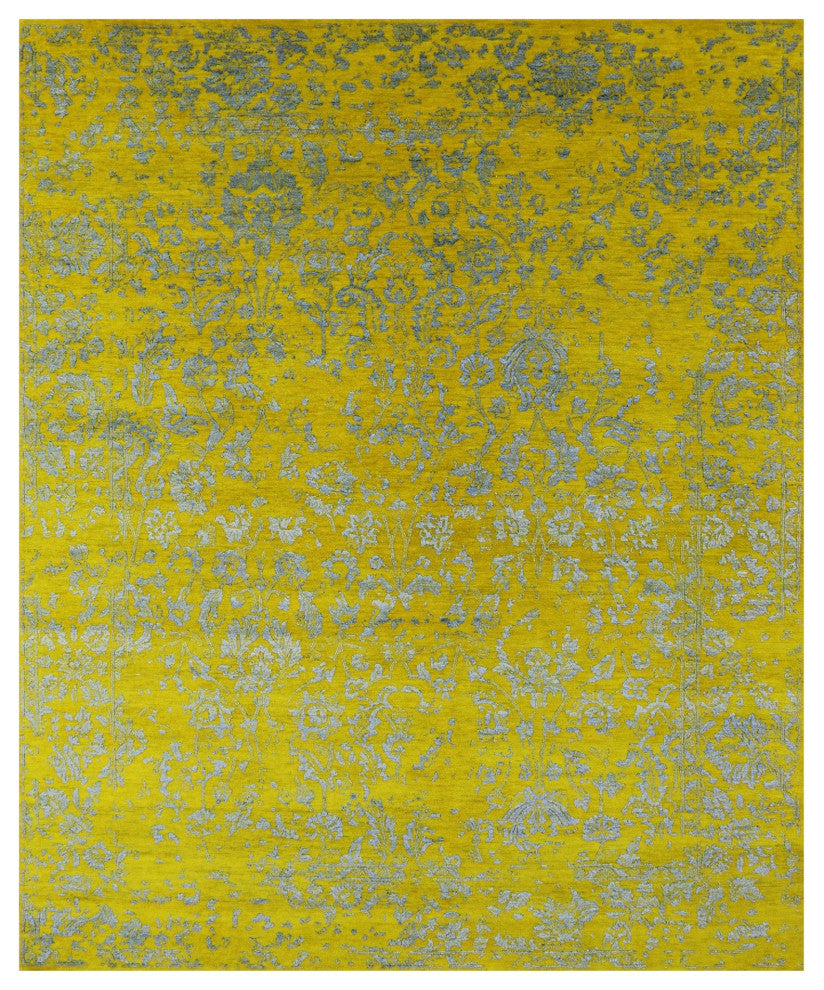 Wool and Silk Modern Hand-Knotted Rug 8' 0" X 9' 11" Q11757