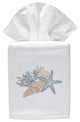Tissue Box Cover, Shell Collection light Blue