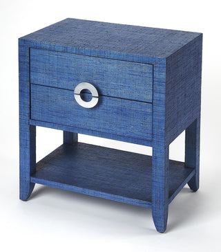Amelle Blue Raffia End Table, 4357361