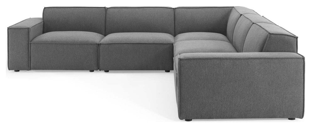 Sectional Sofa Set, Fabric, Dark Gray, Modern, Living Lounge Hospitality