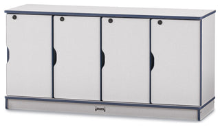 Rainbow Accents Stacking Lockable Lockers -  Double Stack - Blue