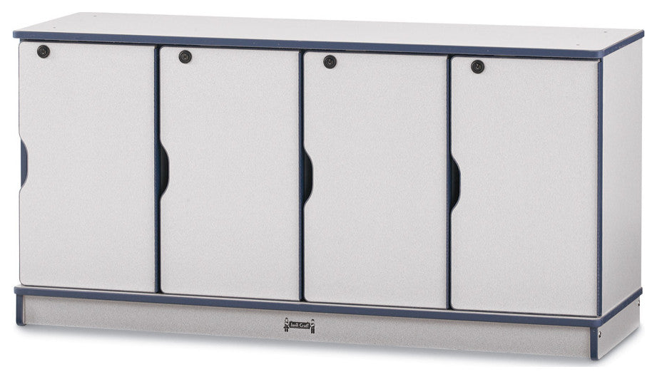 Rainbow Accents Stacking Lockable Lockers -  Double Stack - Blue