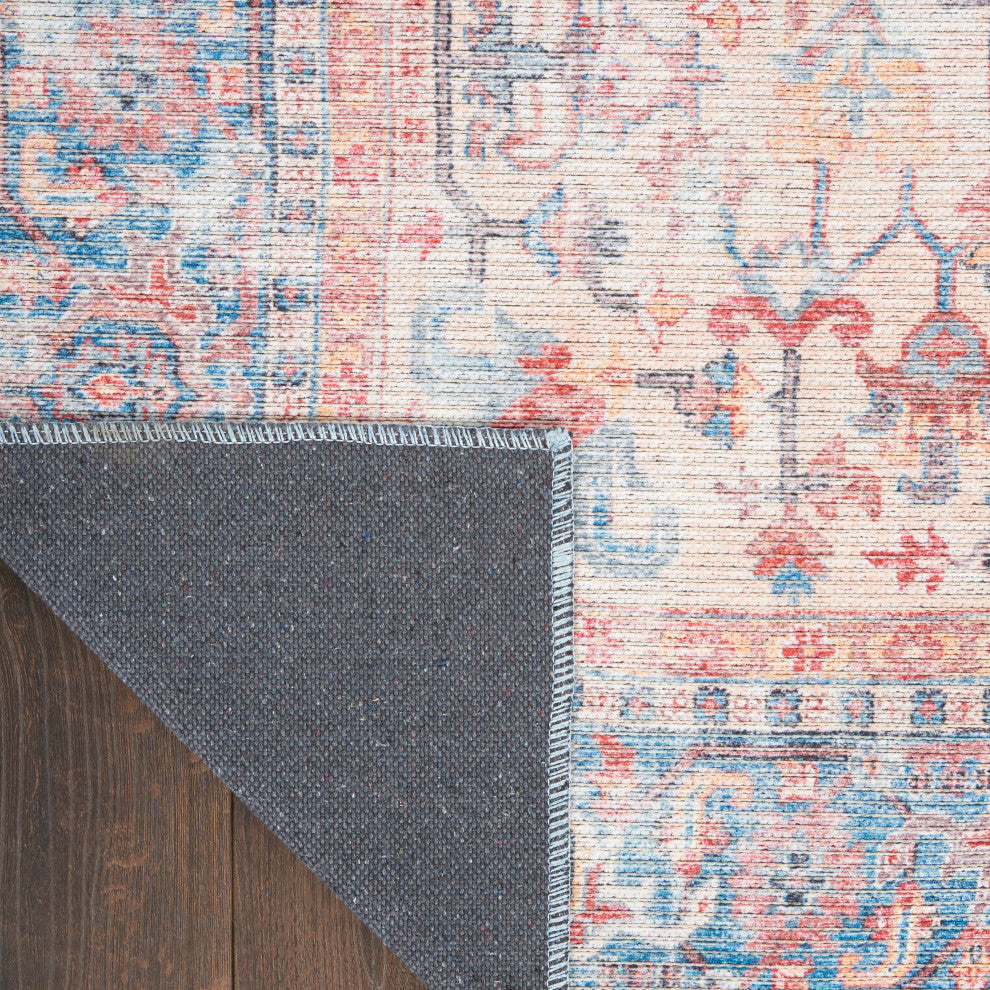 Nicole Curtis Nc Series 1 5' x 7' Blue/Multicolor Machine Washable Area Rugs