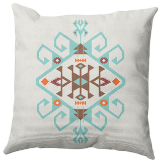 Southwest Medallion Decorative Throw Pillow, Light Blue, 18"x18"