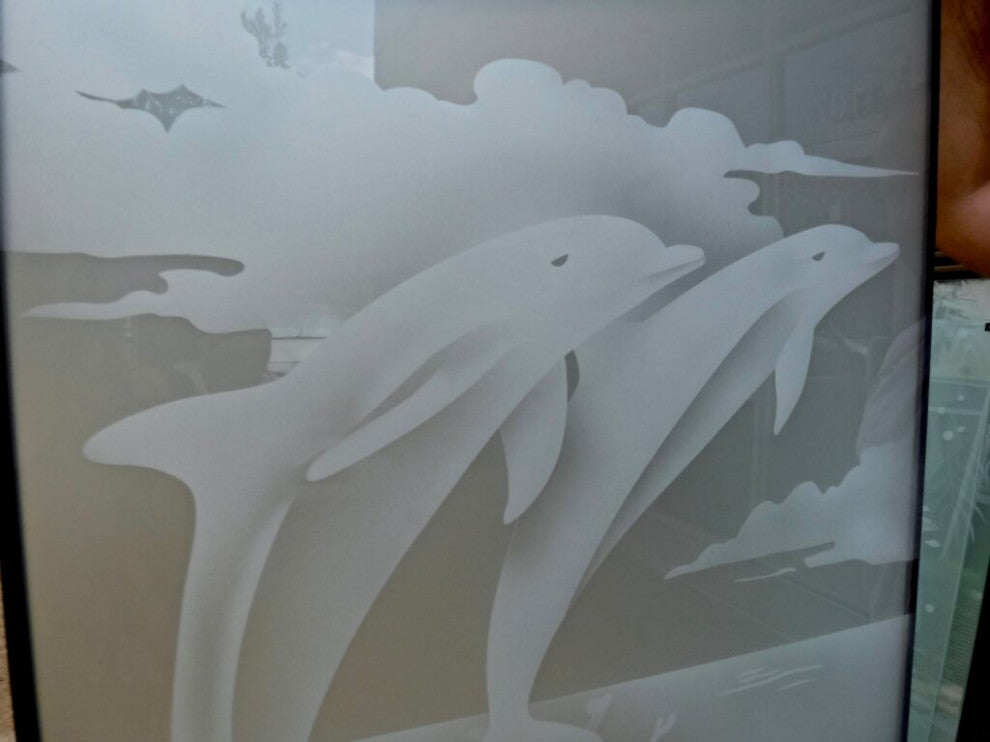 Interior Prehung Door or Interior Slab Door - Dolphins Leaping - Primed -...