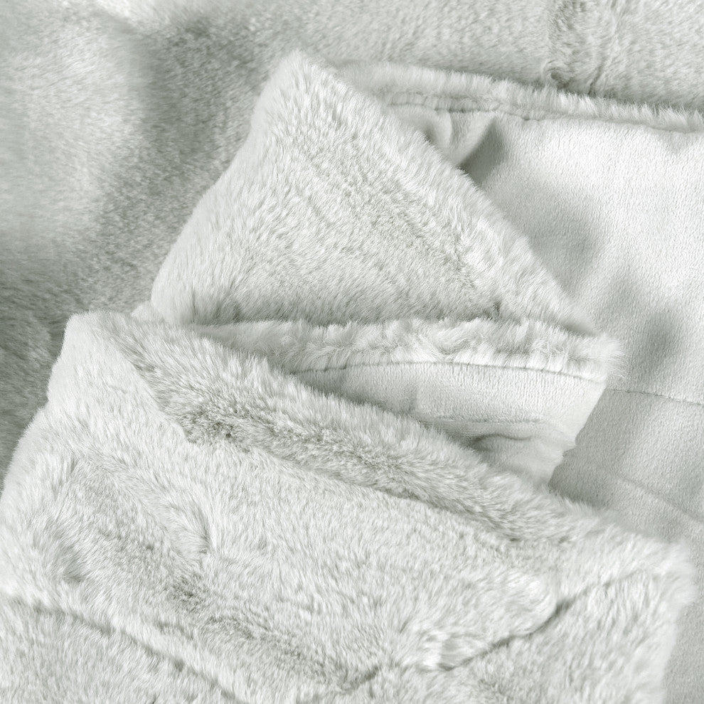 Fox Faux Fur Throw Blanket, Moonstruck, 50''x60''
