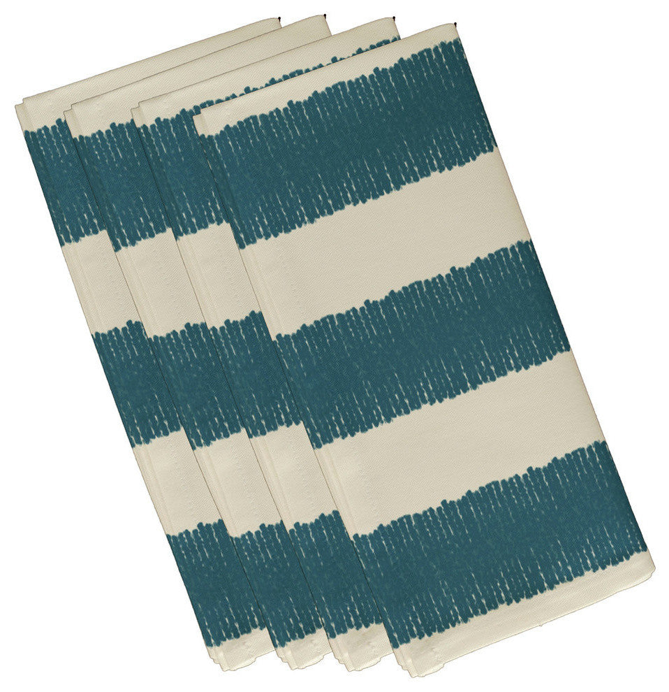 Twisted Stripe Stripe Print Napkin, Aqua, Set of 4