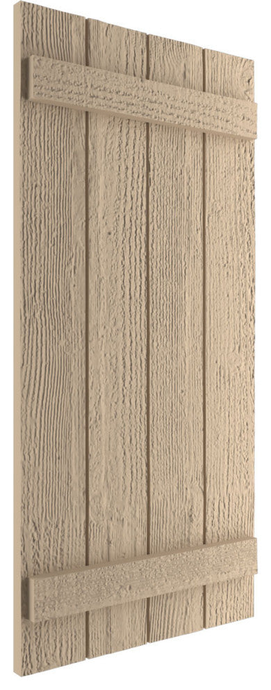 Rustic 4 Board Joined B-N-B Faux Wood Shutters, Rough Sawn, 22x36"