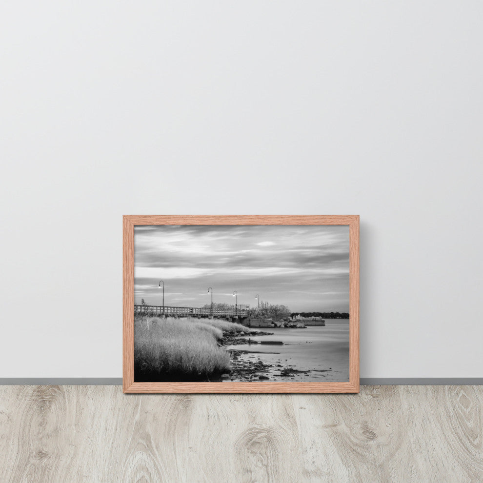 Historic New Castle 2 Coastal Landscape Framed Photo Paper Wall Art Prints, Red Oak, 12" X 16"