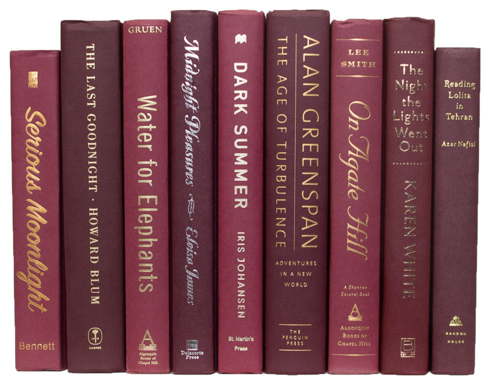 Decorative Books - Bordeaux Book Bundle - 1 foot of Red Books