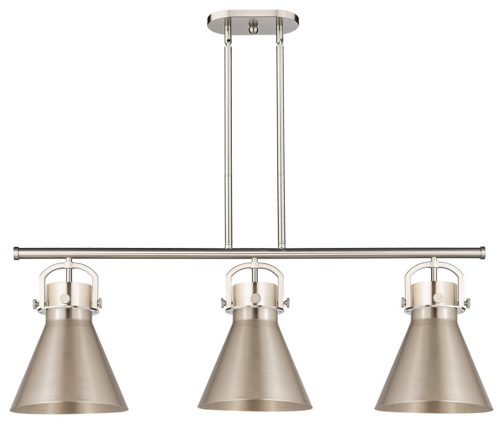 Newton Cone 3 42" Island Lighting Satin Nickel