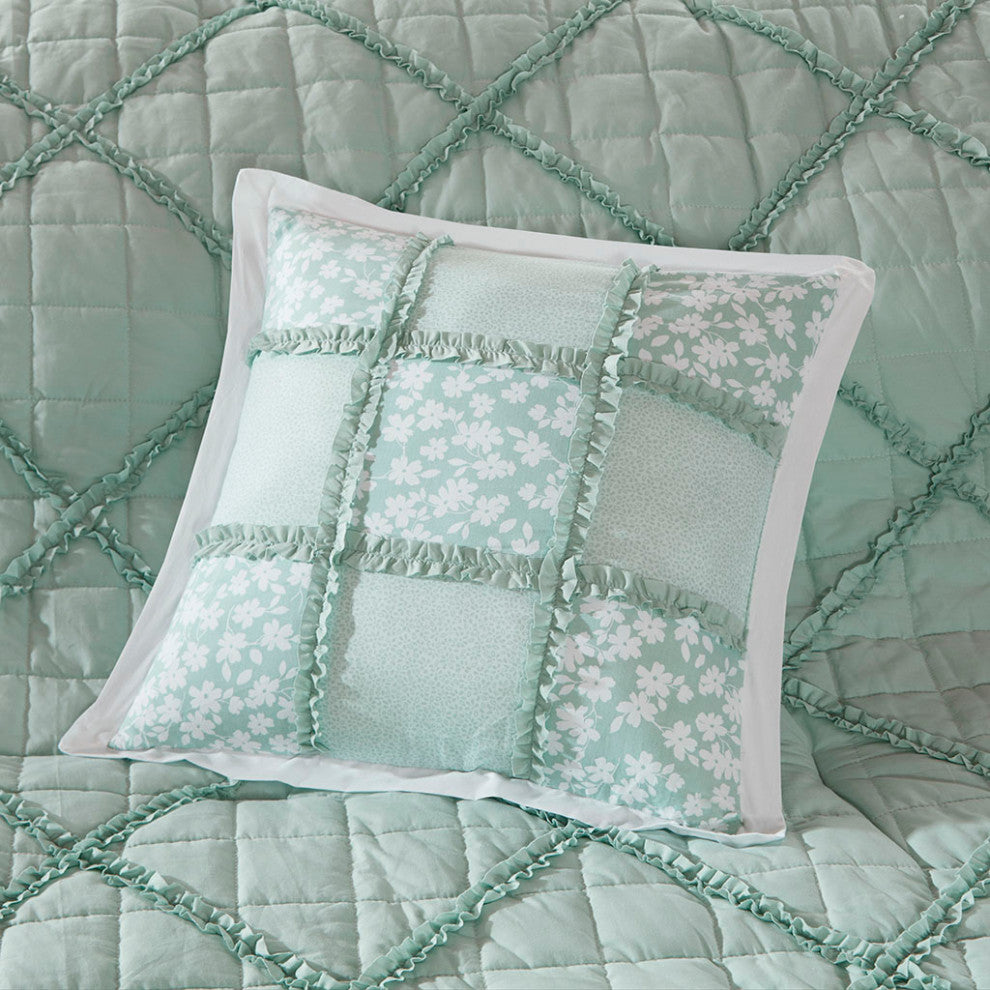 Madison Park Mindy 9 Piece Cotton Percale Comforter Set in Seafoam
