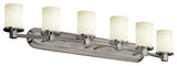 Rondo 6-Light Bath Bar, Cylinder, Brushed Nickel, Opal, LED