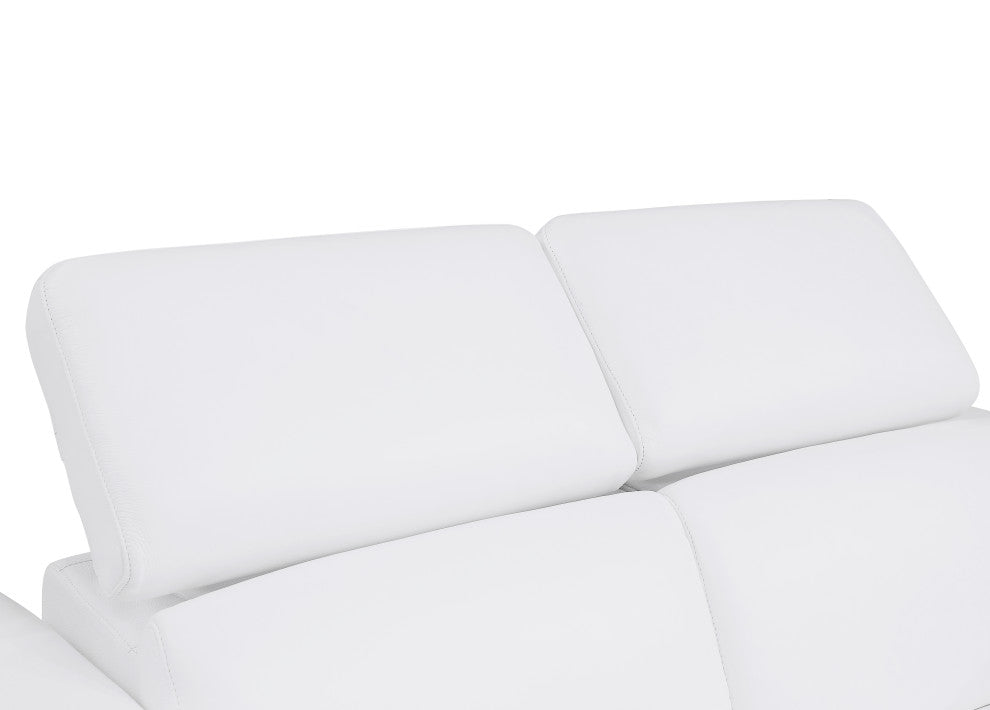 Prato Genuine Italian Leather Modern Sofa Set, White