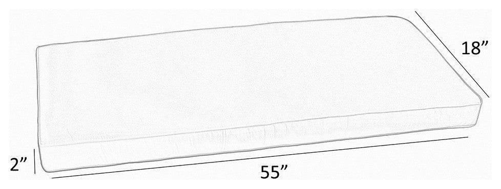 Sunbrella Indoor/Outdoor Blue Stripe Bench Cushion, 55x18, 55x18