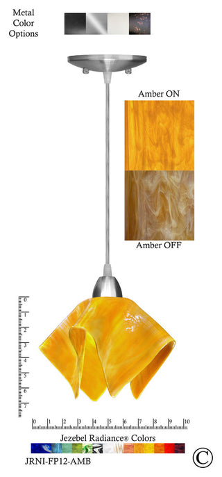 Jezebel Radiance Flame Pendant, Small, Amber