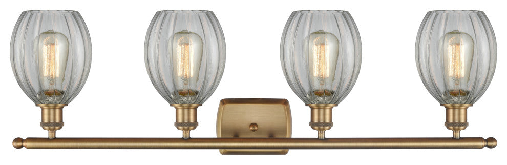Eaton 3-Light Bath Vanity-Light, Brushed Brass, Clear