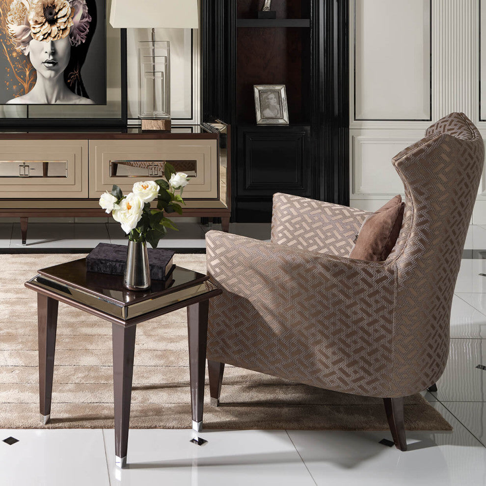 Lousanne Side Table Glossy Mocha Sand
