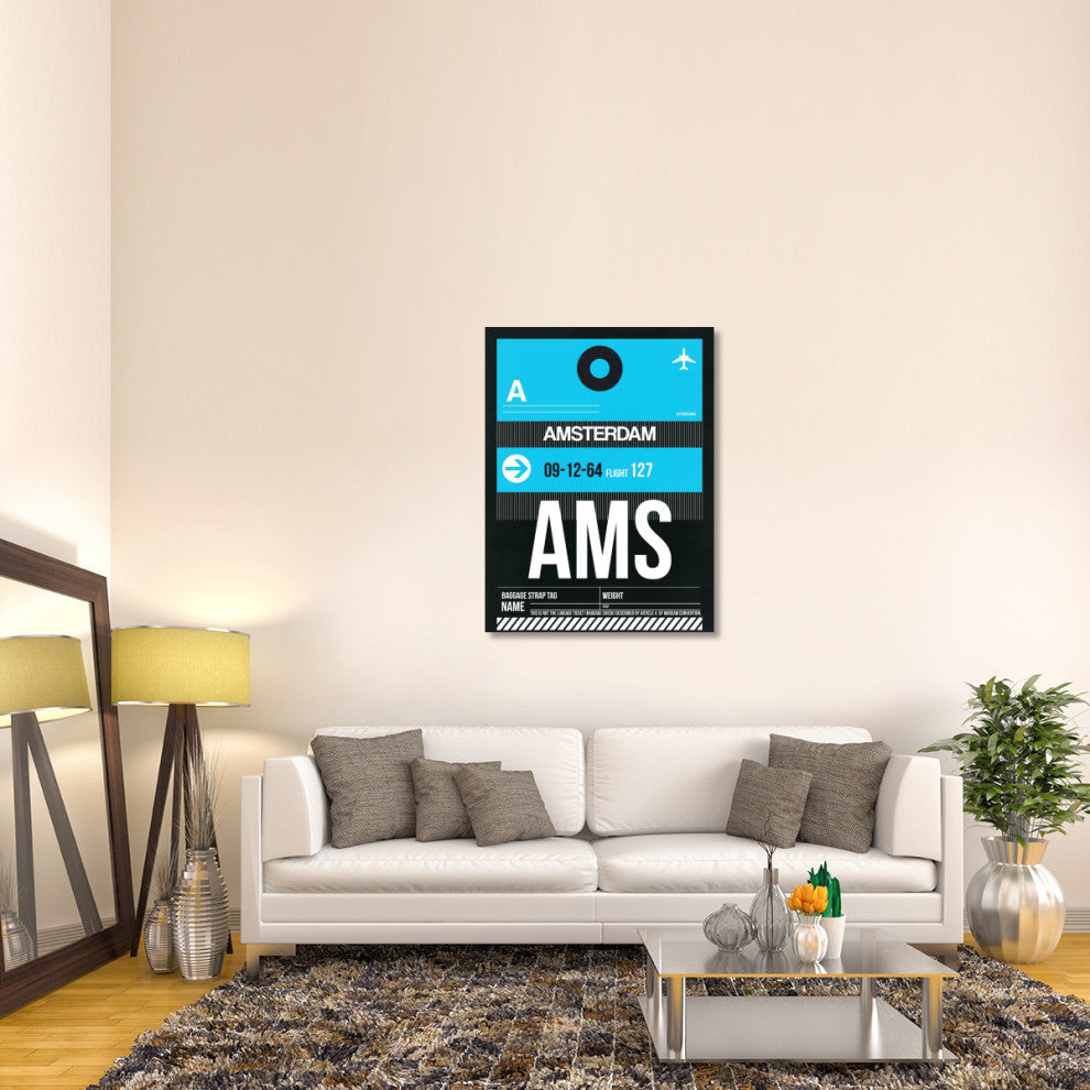 "AMS Amsterdam Luggage Tag 1" Fine Art Print