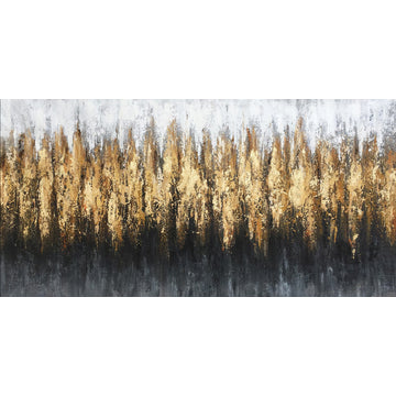 Golden Serenity - Abstract Black and Gold Art, Modern Canvas Wall Art