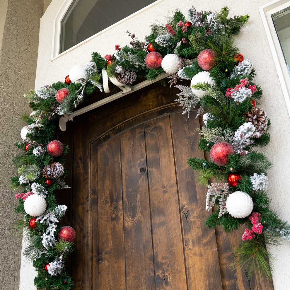 9' Artificial Christmas Garland with Lights, Frosted Wonderland