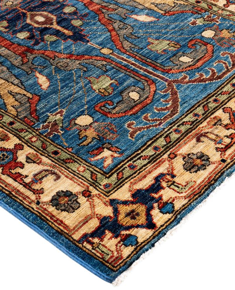 Serapi One-of-a-Kind Hand-Knotted Area Rug Light Blue, 2'9" x 9'7"