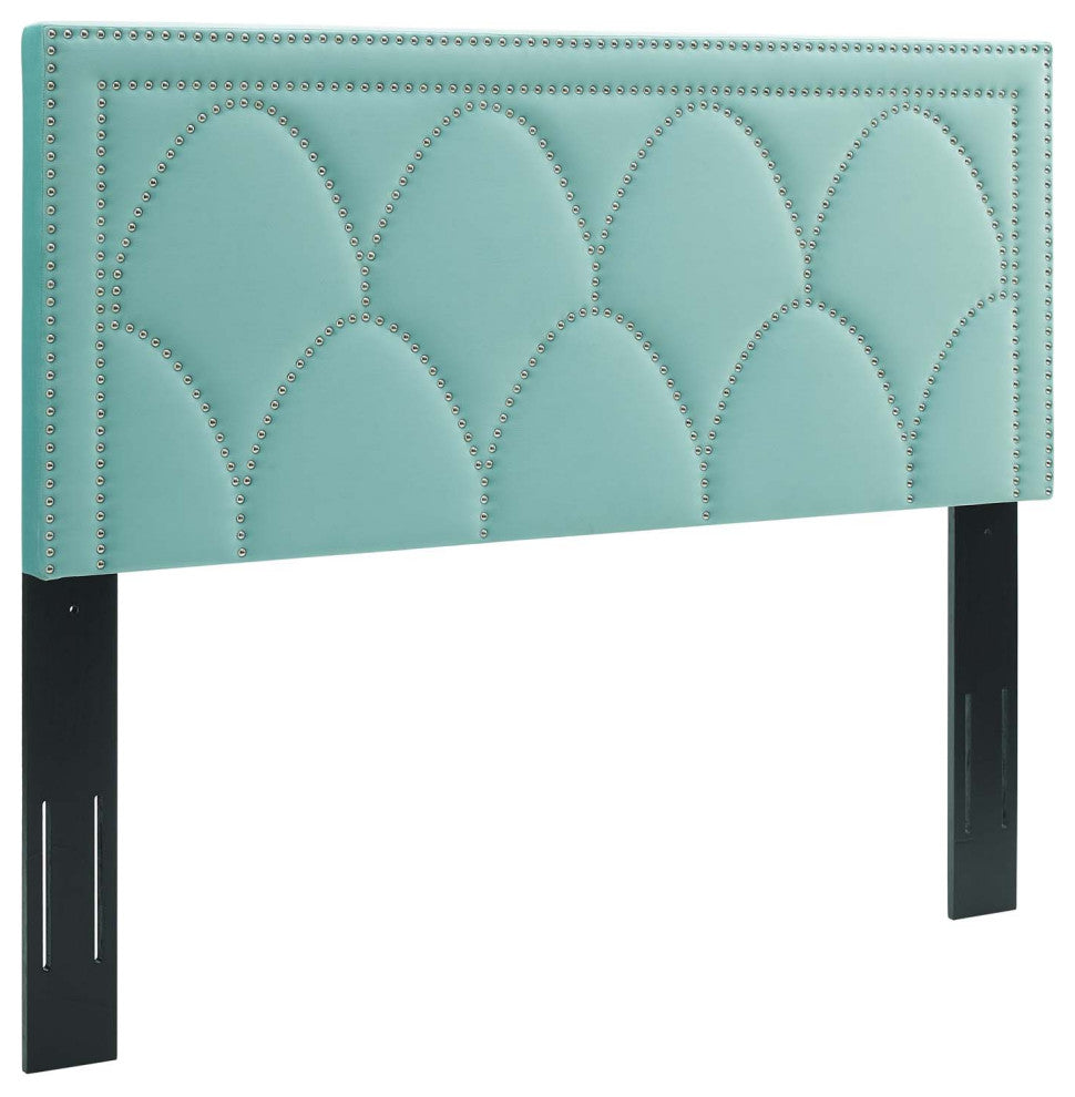 Greta Performance Velvet Twin Headboard, Mint