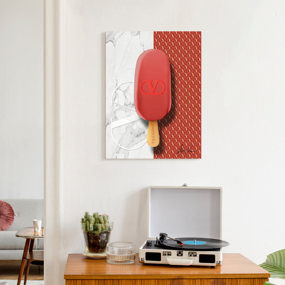 "Valentino Glamour" Frameless Floating Tempered Glass Panel Graphic Wall Art