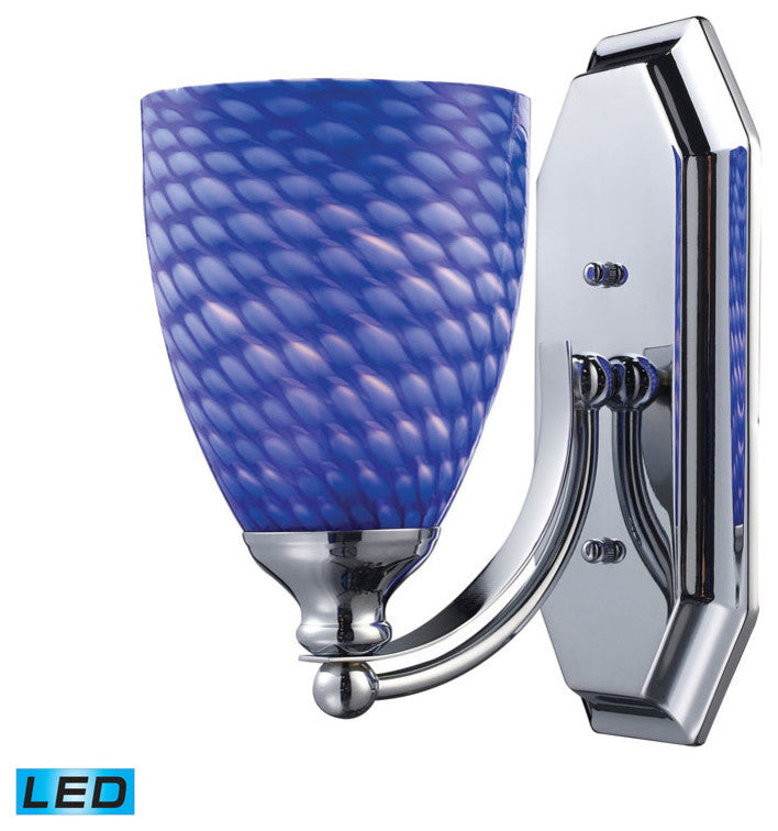 ELK Lighting 1-Light LED Vanity, Polished Chrome, Sapphire Glass