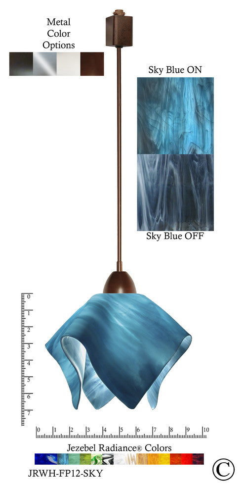 Jezebel Radiance Flame Track Light, Small, Sky Blue