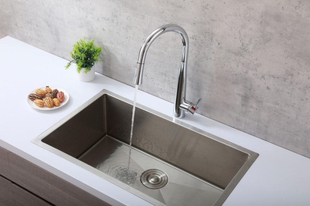 Elegant Lighting FAK-301 Lucas 1.8 GPM 1 Hole Pull Down Kitchen - Chrome