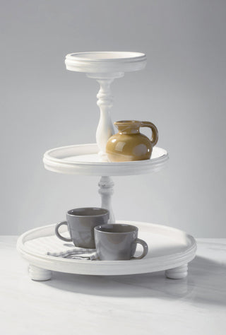 3 Tier Wooden Display Stand, Cream